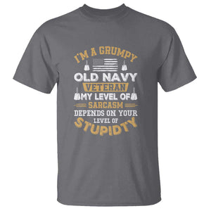 Grumpy Old Veteran T Shirt Funny Patriotic Military USA Veteran TS01 Charcoal Print Your Wear