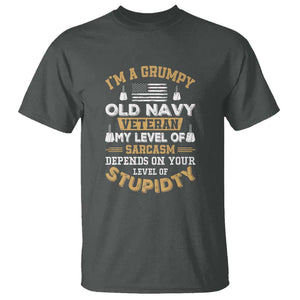 Grumpy Old Veteran T Shirt Funny Patriotic Military USA Veteran TS01 Dark Heather Print Your Wear