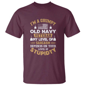 Grumpy Old Veteran T Shirt Funny Patriotic Military USA Veteran TS01 Maroon Print Your Wear