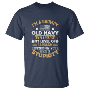 Grumpy Old Veteran T Shirt Funny Patriotic Military USA Veteran TS01 Navy Print Your Wear