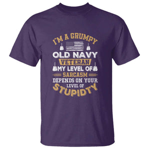 Grumpy Old Veteran T Shirt Funny Patriotic Military USA Veteran TS01 Purple Print Your Wear