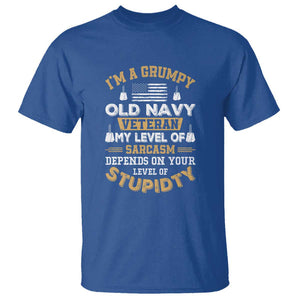 Grumpy Old Veteran T Shirt Funny Patriotic Military USA Veteran TS01 Royal Blue Print Your Wear