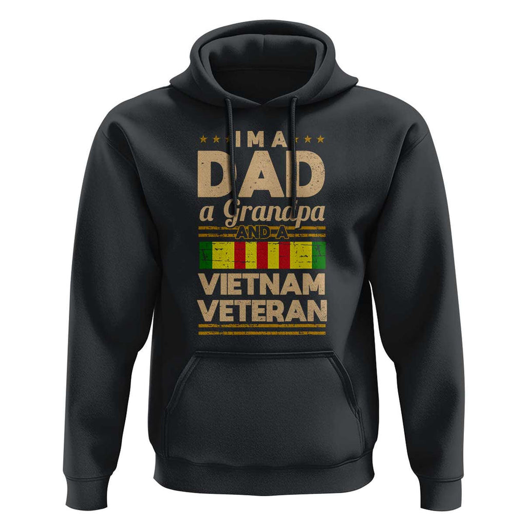 Dad Grandpa Vietnam Veteran Hoodie Vintage Men's Gift for Proud US Military Veterans TS01 Black Print Your Wear