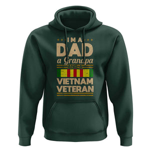 Dad Grandpa Vietnam Veteran Hoodie Vintage Men's Gift for Proud US Military Veterans TS01 Dark Forest Green Print Your Wear