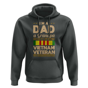 Dad Grandpa Vietnam Veteran Hoodie Vintage Men's Gift for Proud US Military Veterans TS01 Dark Heather Print Your Wear