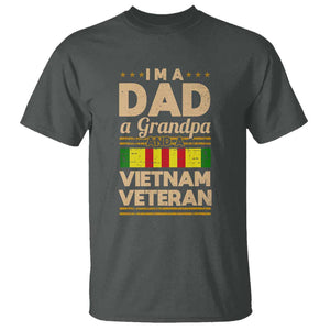 Dad Grandpa Vietnam Veteran T Shirt Vintage Men's Gift for Proud US Military Veterans TS01 Dark Heather Print Your Wear