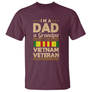 Dad Grandpa Vietnam Veteran T Shirt Vintage Men's Gift for Proud US Military Veterans TS01 Maroon Print Your Wear