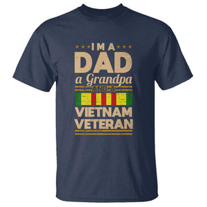 Dad Grandpa Vietnam Veteran T Shirt Vintage Men's Gift for Proud US Military Veterans TS01 Navy Print Your Wear