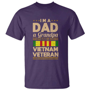 Dad Grandpa Vietnam Veteran T Shirt Vintage Men's Gift for Proud US Military Veterans TS01 Purple Print Your Wear