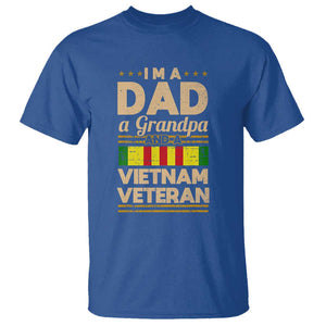 Dad Grandpa Vietnam Veteran T Shirt Vintage Men's Gift for Proud US Military Veterans TS01 Royal Blue Print Your Wear