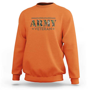 United States Army Veteran Sweatshirt Proud Military Veteran TS01 Orange Print Your Wear