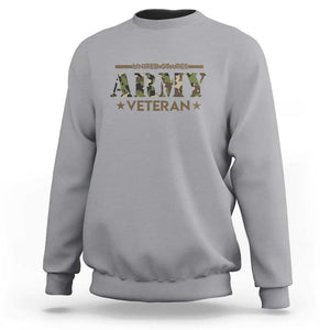 United States Army Veteran Sweatshirt Proud Military Veteran TS01 Sport Gray Print Your Wear