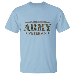 United States Army Veteran T Shirt Proud Military Veteran TS01 Light Blue Print Your Wear