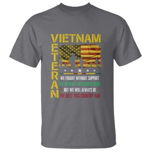 Vietnam Veteran T Shirt We Fought Without Support, We Weren't Welcomed Home - Patriotic Military Tribute TS01 Charcoal Print Your Wear