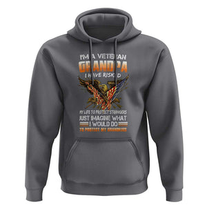 Veteran Grandpa Hoodie Proud Military Grandpa - Father's Day Gift for Veterans TS01 Charcoal Print Your Wear