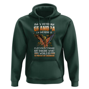 Veteran Grandpa Hoodie Proud Military Grandpa - Father's Day Gift for Veterans TS01 Dark Forest Green Print Your Wear