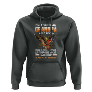 Veteran Grandpa Hoodie Proud Military Grandpa - Father's Day Gift for Veterans TS01 Dark Heather Print Your Wear