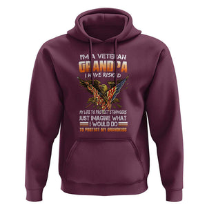 Veteran Grandpa Hoodie Proud Military Grandpa - Father's Day Gift for Veterans TS01 Maroon Print Your Wear