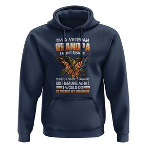 Veteran Grandpa Hoodie Proud Military Grandpa - Father's Day Gift for Veterans TS01 Navy Print Your Wear