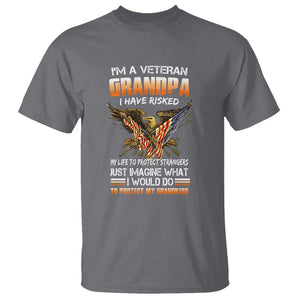 Veteran Grandpa T Shirt Proud Military Grandpa - Father's Day Gift for Veterans TS01 Charcoal Print Your Wear