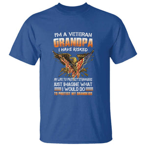 Veteran Grandpa T Shirt Proud Military Grandpa - Father's Day Gift for Veterans TS01 Royal Blue Print Your Wear