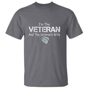 I'm the Veteran and the Veteran's Wife T Shirt - Proud Military Wife - Women's Veteran TS01 Charcoal Print Your Wear