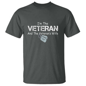 I'm the Veteran and the Veteran's Wife T Shirt - Proud Military Wife - Women's Veteran TS01 Dark Heather Print Your Wear