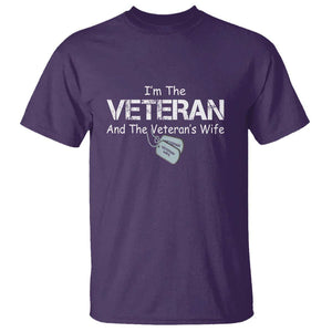 I'm the Veteran and the Veteran's Wife T Shirt - Proud Military Wife - Women's Veteran TS01 Purple Print Your Wear