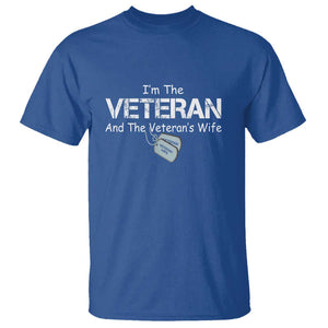 I'm the Veteran and the Veteran's Wife T Shirt - Proud Military Wife - Women's Veteran TS01 Royal Blue Print Your Wear