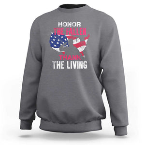 Patriotic Memorial Sweatshirt Honor the Fallen - Veteran Themed Military Support TS01 Charcoal Print Your Wear