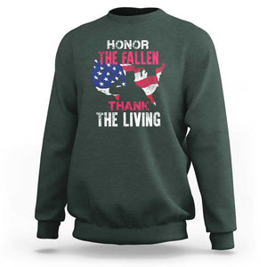 Patriotic Memorial Sweatshirt Honor the Fallen - Veteran Themed Military Support TS01 Dark Forest Green Print Your Wear