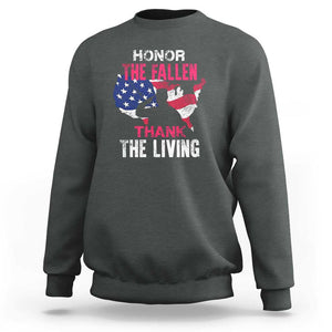 Patriotic Memorial Sweatshirt Honor the Fallen - Veteran Themed Military Support TS01 Dark Heather Print Your Wear