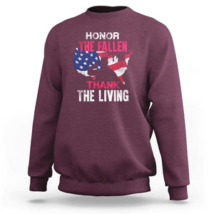 Patriotic Memorial Sweatshirt Honor the Fallen - Veteran Themed Military Support TS01 Maroon Print Your Wear