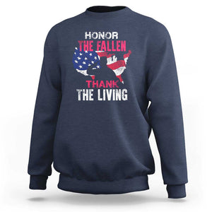 Patriotic Memorial Sweatshirt Honor the Fallen - Veteran Themed Military Support TS01 Navy Print Your Wear