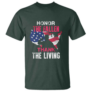 Patriotic Memorial T Shirt Honor the Fallen - Veteran Themed Military Support TS01 Dark Forest Green Print Your Wear