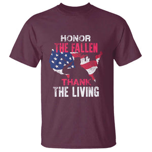 Patriotic Memorial T Shirt Honor the Fallen - Veteran Themed Military Support TS01 Maroon Print Your Wear