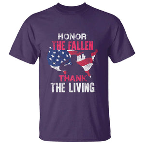 Patriotic Memorial T Shirt Honor the Fallen - Veteran Themed Military Support TS01 Purple Print Your Wear