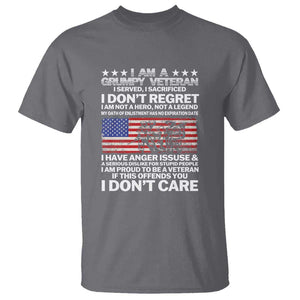 I Am a Grumpy Veteran T Shirt Proud Military Veteran - Don't Care Patriotic TS01 Charcoal Print Your Wear