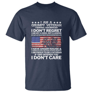 I Am a Grumpy Veteran T Shirt Proud Military Veteran - Don't Care Patriotic TS01 Navy Print Your Wear