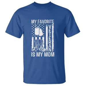 My Favorite Veteran Is My Mom T Shirt Proud US Flag Military Tribute to Mothers TS01 Royal Blue Print Your Wear