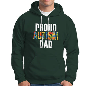 Proud Autism Dad Hoodie Accept Understand Love Support Jigsaw Puzzle TS01 Dark Forest Green Printyourwear