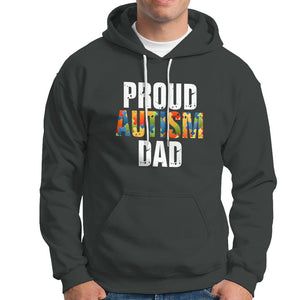 Proud Autism Dad Hoodie Accept Understand Love Support Jigsaw Puzzle TS01 Dark Heather Printyourwear