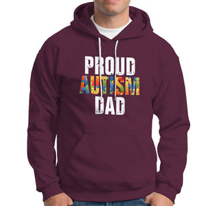 Proud Autism Dad Hoodie Accept Understand Love Support Jigsaw Puzzle TS01 Maroon Printyourwear