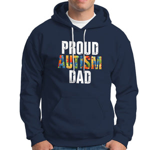 Proud Autism Dad Hoodie Accept Understand Love Support Jigsaw Puzzle TS01 Navy Printyourwear