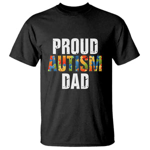 Proud Autism Dad T Shirt Accept Understand Love Support Jigsaw Puzzle TS01 Black Printyourwear