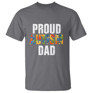 Proud Autism Dad T Shirt Accept Understand Love Support Jigsaw Puzzle TS01 Charcoal Printyourwear