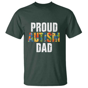 Proud Autism Dad T Shirt Accept Understand Love Support Jigsaw Puzzle TS01 Dark Forest Green Printyourwear