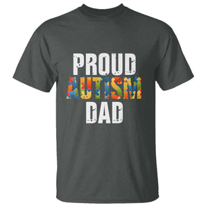 Proud Autism Dad T Shirt Accept Understand Love Support Jigsaw Puzzle TS01 Dark Heather Printyourwear