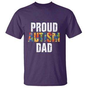 Proud Autism Dad T Shirt Accept Understand Love Support Jigsaw Puzzle TS01 Purple Printyourwear