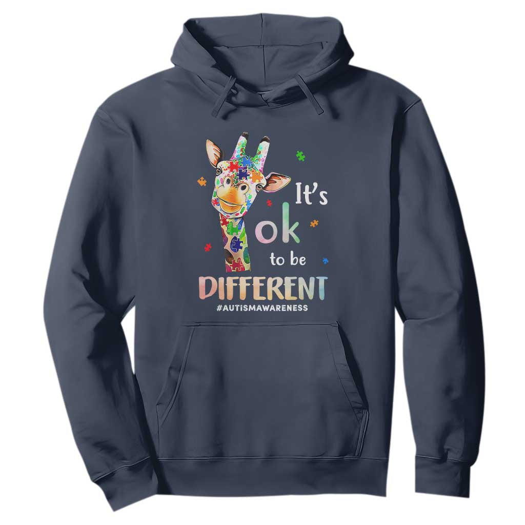 Giraffe Autism Hoodie It's Ok To Be Different Jigsaw Puzzle TS01 Navy Printyourwear